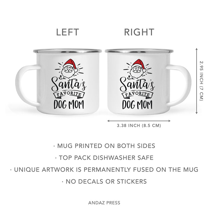 Tasse de camping militaire Yunus Santa's Favorite, Dog Mom