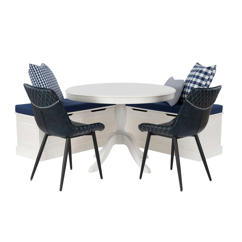 Selby 5Pc Nook Set, White/Navy
