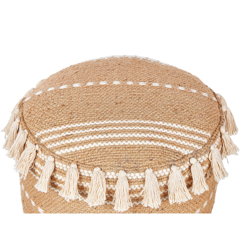 Cuaron 50cm Wide Round Abstract Pouffe Ottoman