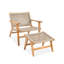 Chaise longue de patio en bois massif avec repose-pieds-265264573
