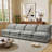 Double-Layer Cushion Modular Sofa, Freely Combinable, 4-Seater with Storage Function, Includes 4 Soft Cushions