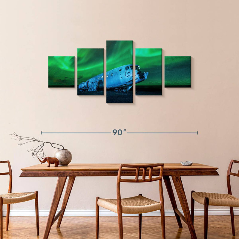 Vik Plane Ruins Aurora, 36" H x 80" W
