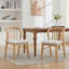 Ensemble de 2 chaises de salle à manger modernes, siège en bois d'hévéa pour cuisine