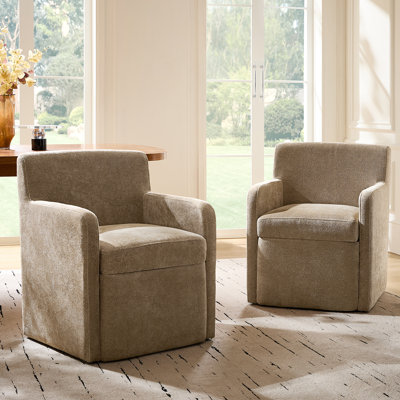 Gosselin Modern Storage Dining Chair with Casters