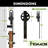 Black Rustic Spoke Wheel Design Non-Bypass Double Barn Door Hardware Kit( Door Not Included)-703793933