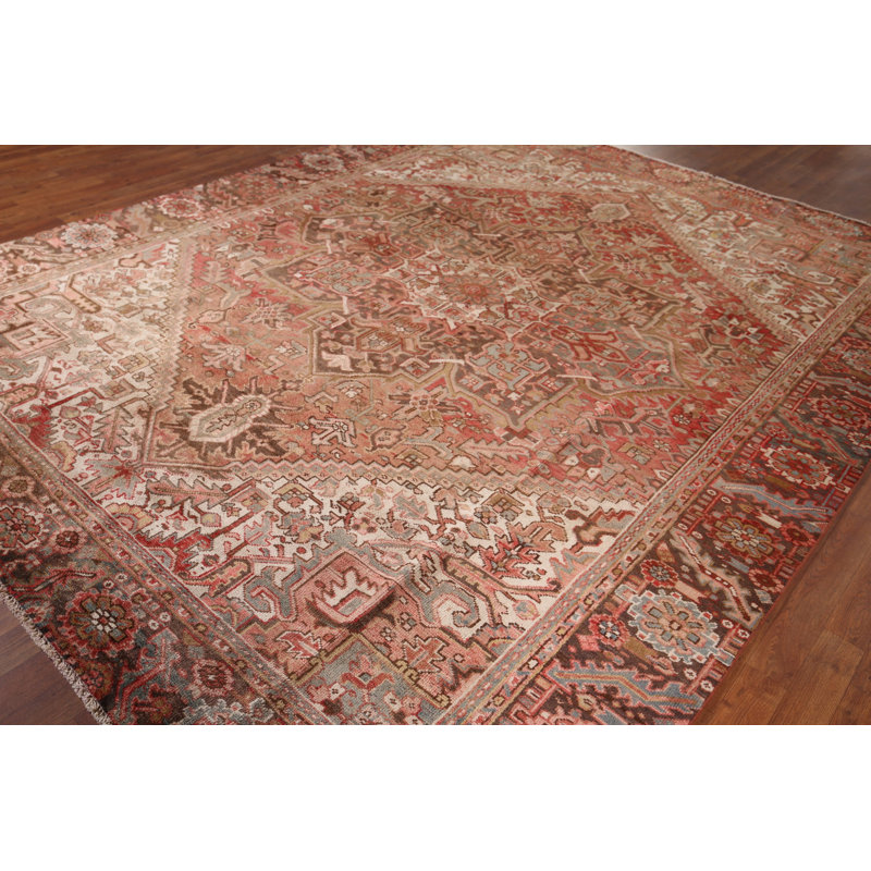 Tapis rétro fait à la main 9 x 11