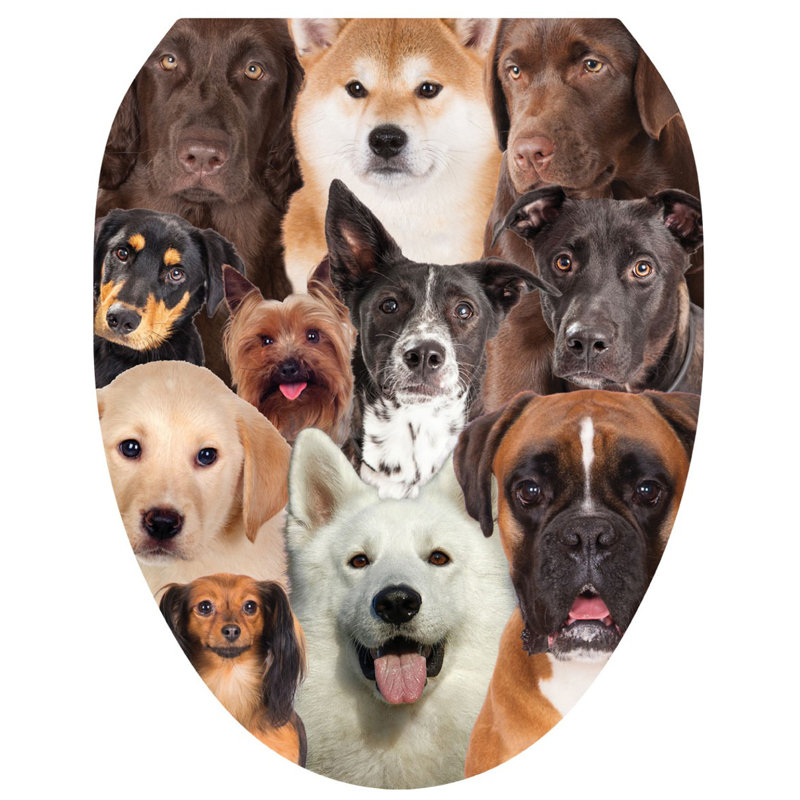 Décalcomanie de siège de toilette Dog Collage - Toilette, Allongée
