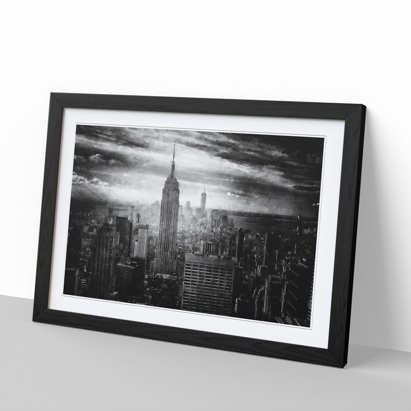 New York Skyline Vol.9 - Picture Frame Graphic Art, Black Framed, 48cm H x 65cm W x 2cm D