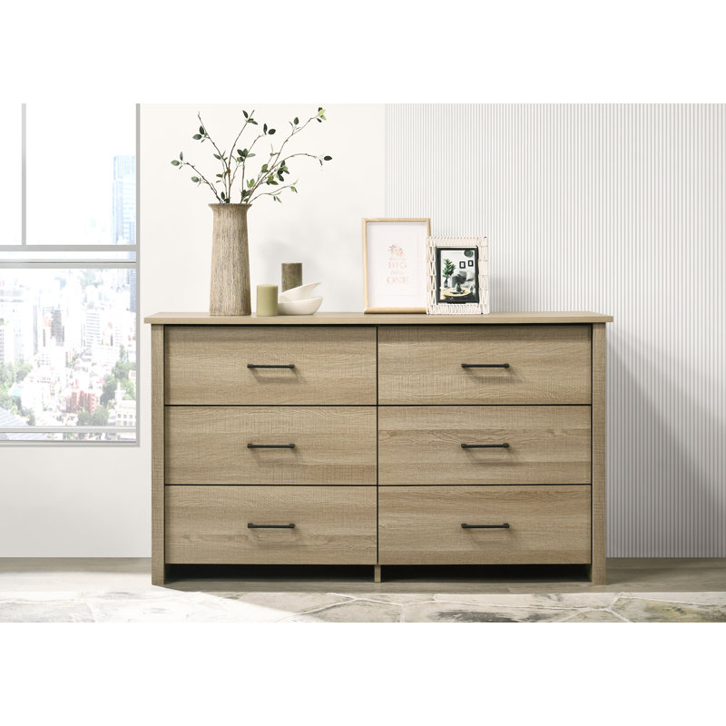 Emidio 6-Drawer Dresser, Summer Oak