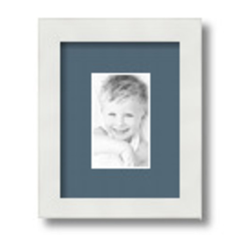Matte Picture Frame with Mat, Dutch Blue