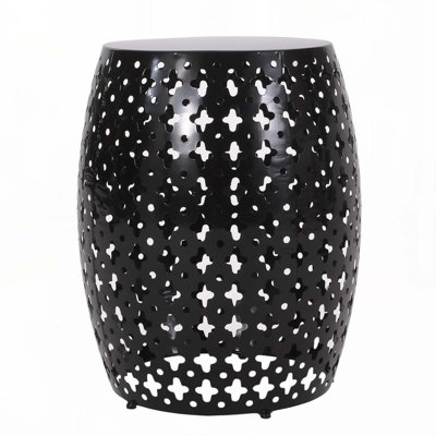 Patio End Table with Metal Frame,Round Top