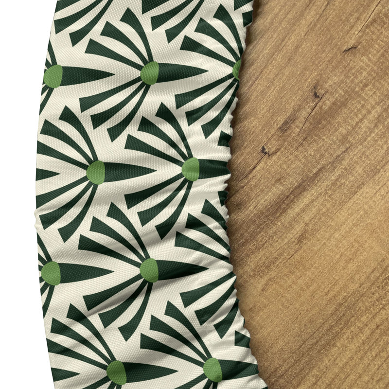 Bay Isle Home™ Art Fitted Round Tablecloth Diameter Fern Green Hunter Green, 51.97" Round