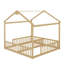 Lit double simple de style maison avec clôture, garde-corps et sans porte-559166022