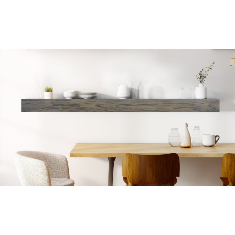Krystallynn Oak Solid Wood Accent Shelf, 6" H x 60" W x 8" D