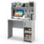 Home Office Desk With Raised Display Shelf And 2 Open Shelves