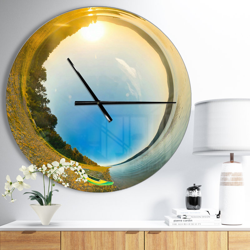 Kayak sur la rivière de la Petite Planète - Horloge murale moderne, Moyen
