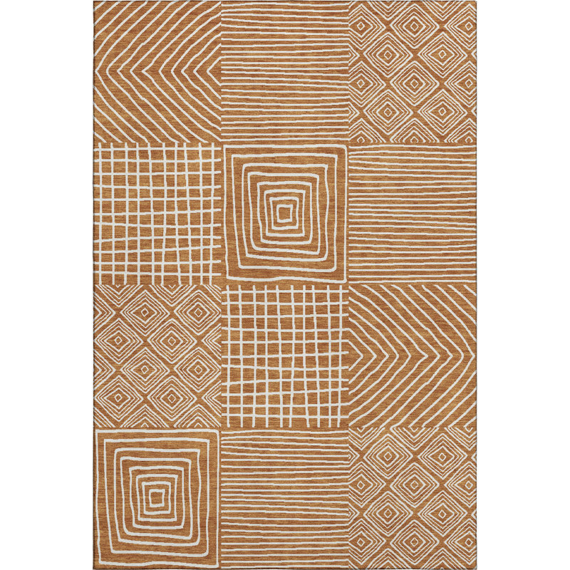 Premium Machine Washable Corry AMF1044 Geometric Rug, Rectangulaire 3 pi x 5 pi