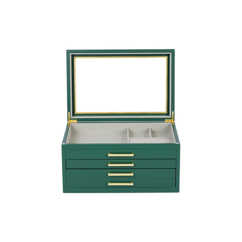 Jewellery Box + Drawers, Green