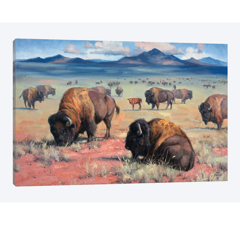 « home on the range », impression sur toile, H 12 po x l 18 po x P 1,5 po, Toile tendue, Pas de tapis