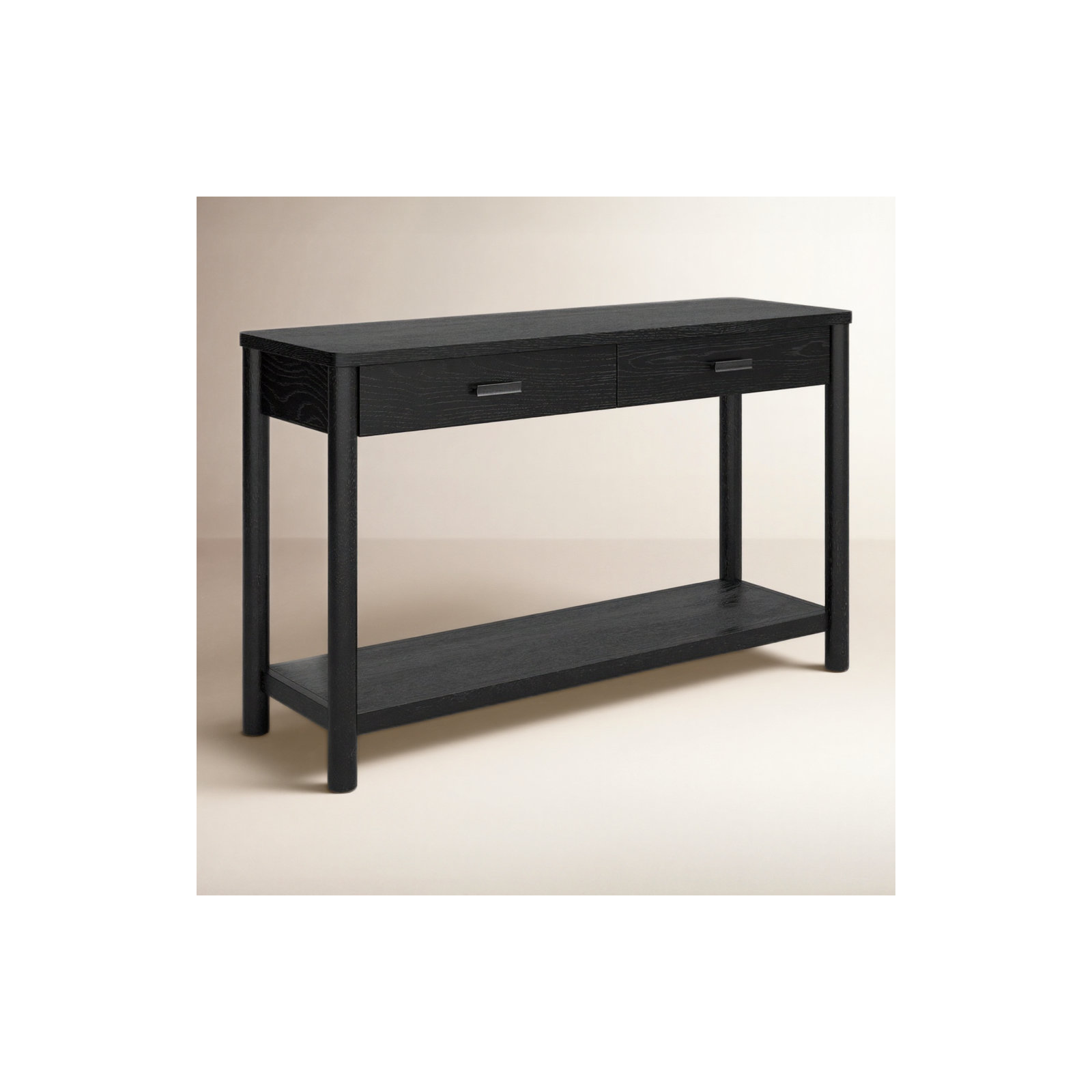 Kaplan Wood 2 Drawer Console Table, Black
