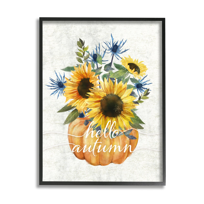 «Hello Autumn Expression» par Thistle, H 20 po x l 16 po, Giclée encadrée noir minuit