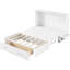 Grand lit blanc pour grand lit avec tiroir et tablette fonctionnelle, grand assemblage