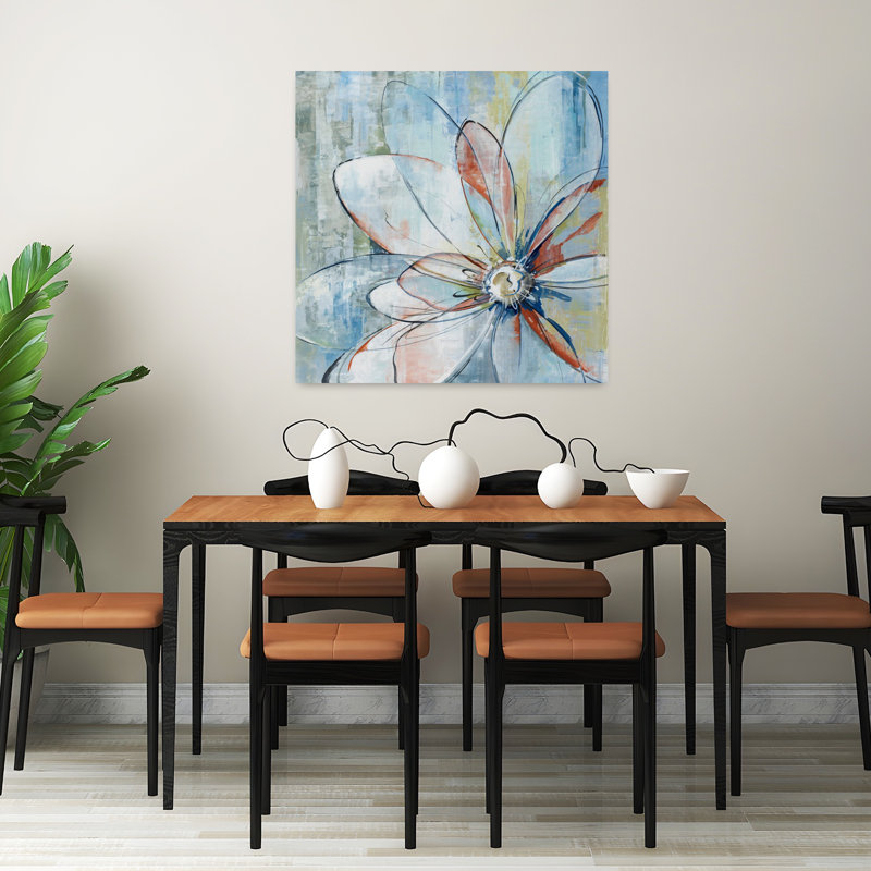 Art floral contemporain, H 32 po x l 32 po