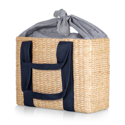 Parisian Seagrass Insulated Picnic Basket Tote Bag