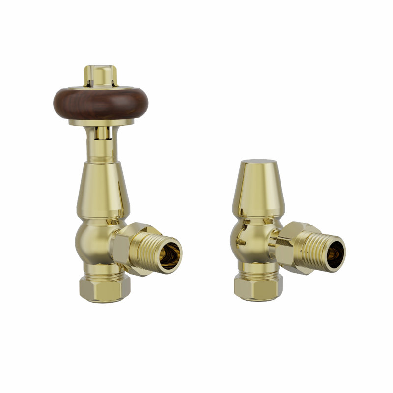 Traditional TRV Thermostatic Radiator Valves, Polished Brass