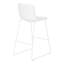 Chaise de bureau, hauteur de bar, debout, bureau d'ordinateur, bureau, aspect cuir blanc, métal blanc, contemporain, moderne-366312387