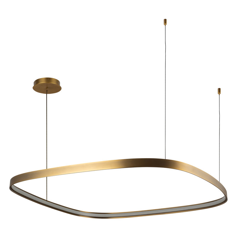 Yukon 1 - Light LED Pendant, 1.5" H x 39.25" W x 39.25" D, Vintage Brass