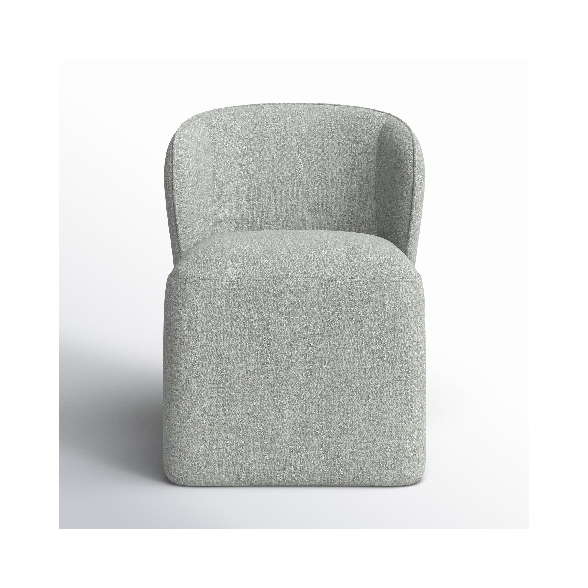 Niha Upholstered Dining Chair with Casters, Mellow Gray Chenille