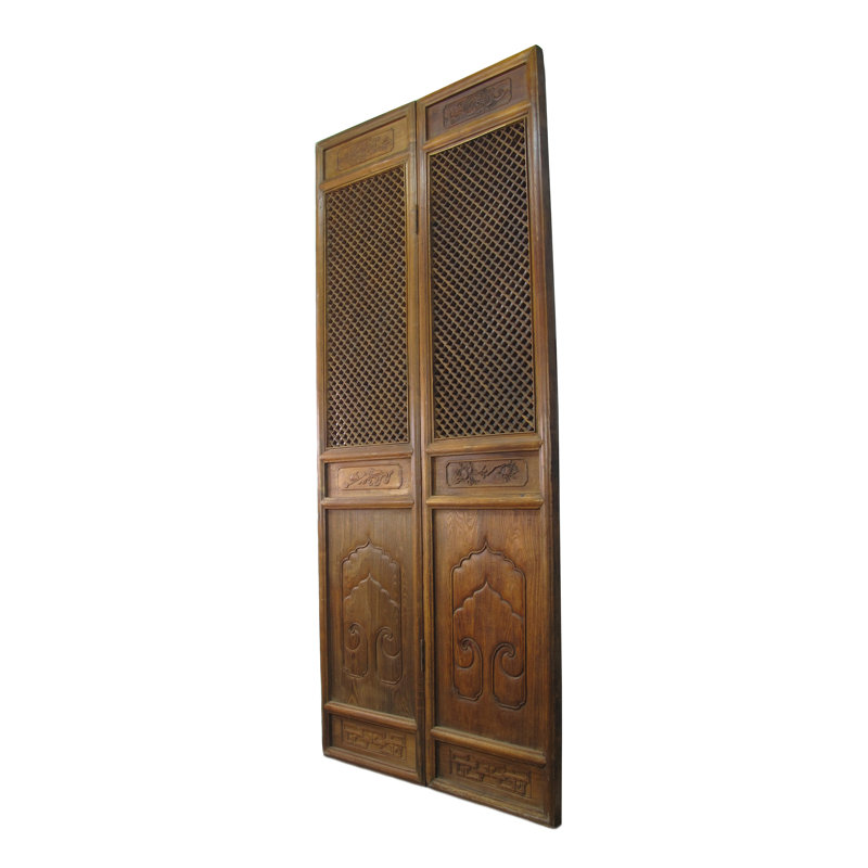 Porte moustiquaire pivotante en bois teinté asiatique