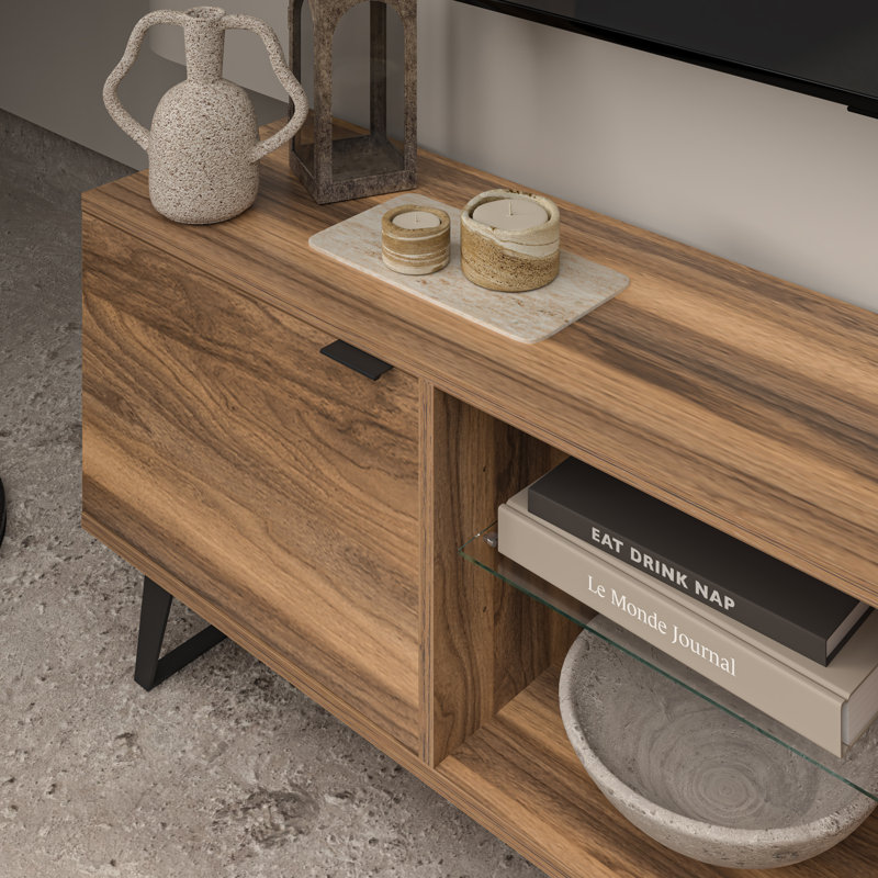 Kaamilya 71'' TV Stand for TVs up to 80", Brown Wood