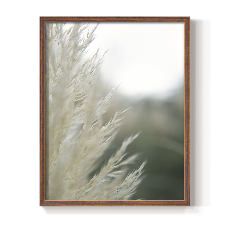 «Subtle Graminées I», reproduction encadrée - bois massif, H 20 po x l 16 po, Brun