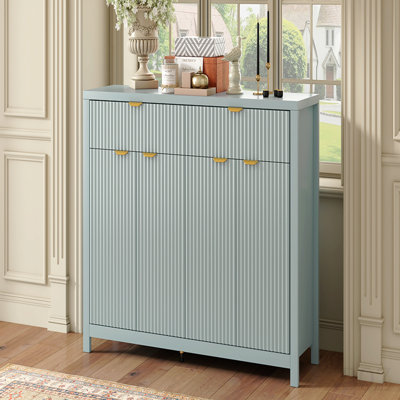 Modern 55.1'' Sideboard Buffet Cabinet With 2 Drawers & 4 Doors, Adjustable Shelves, Wave-Pattern Design, Aluminum Handles, Painted Mdf, Scandinavian Storage For Dining Room, Living Room
