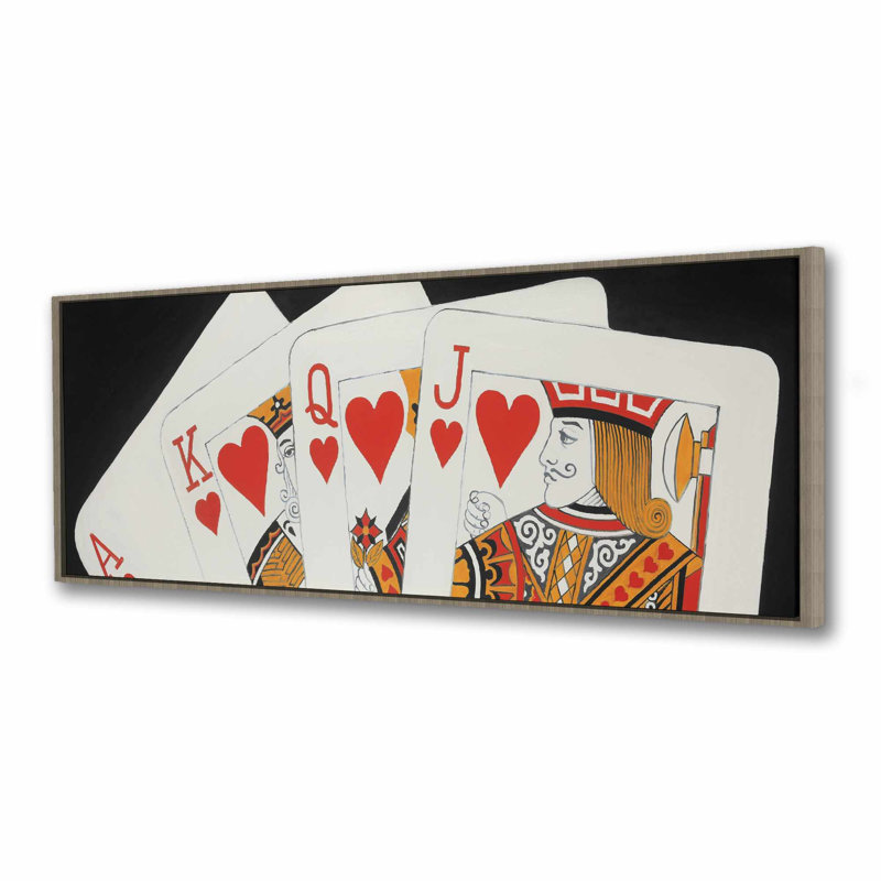 «Heart Royal Flush» - toile encadrée hyperréaliste