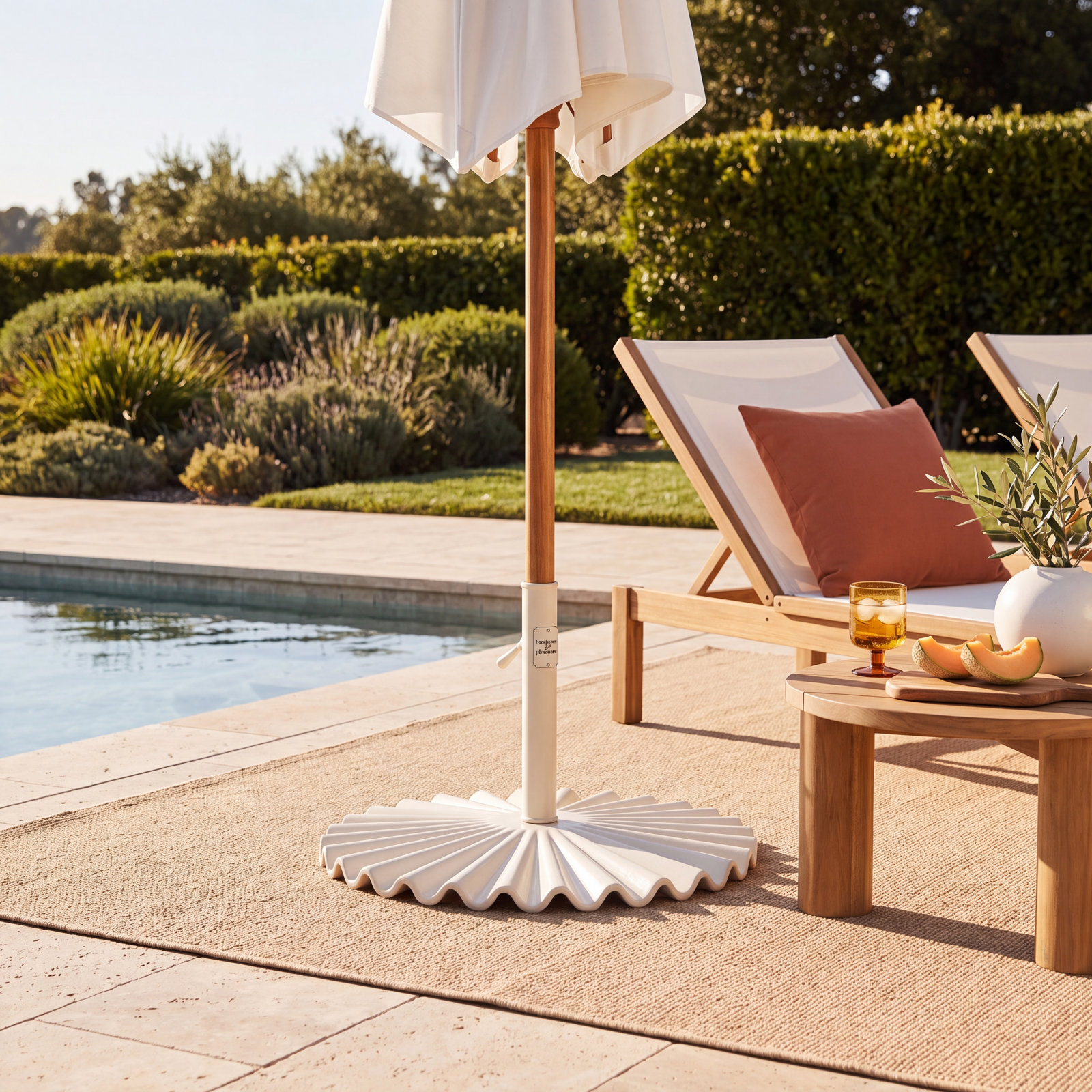 90lb Clamshell Umbrella Base, White