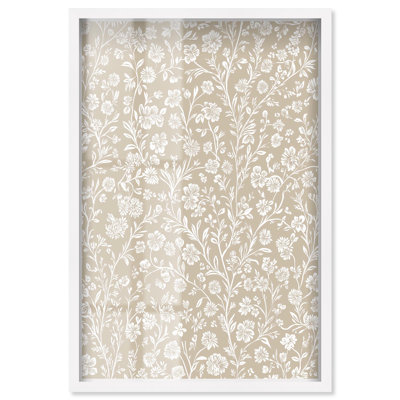 Whisper of a Field II Shadowbox Print Floral Wall Decor by Art Remedy, White Frame, 17 x 25