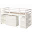 Lit mezzanine bas simple avec armoire et amp; Bureau roulant - peu encombrant Durable (blanc)-607371227