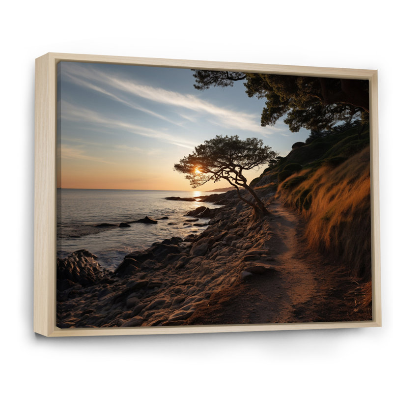 Golden Sands A hypnotisant, impression sur toile, Cadre naturel flottant, H 24 po x l 32 po x P 1 po