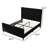 66.9' W Black Upholstered Panel Bed with Vertical Headboard, Modern Platform Bed Frame with Wood Slats and Footboard-1032321800-1032321815