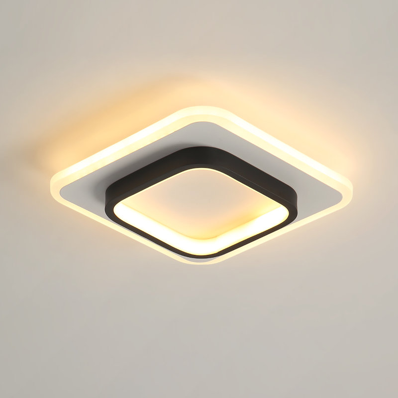 Ziane LED Flush Mount, White/Black, 3000K