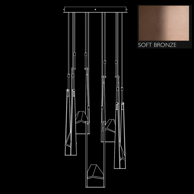 Strata 10 - Light LED Cluster Pendant, Soft Bronze