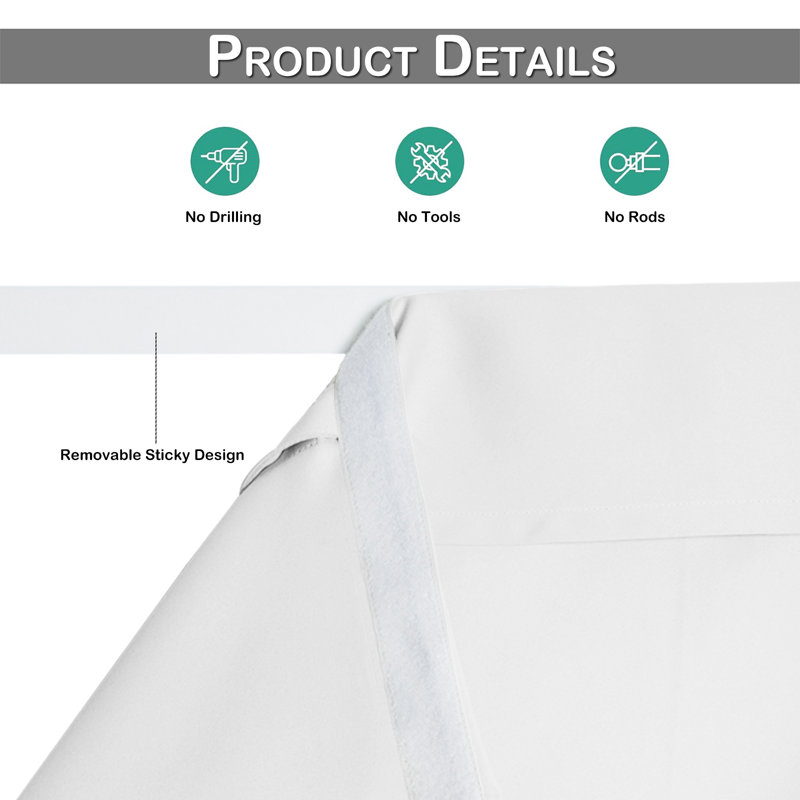 Panneau de rideau occultant en polyester Jaseir, L 26 po x L 40 po, Blanc