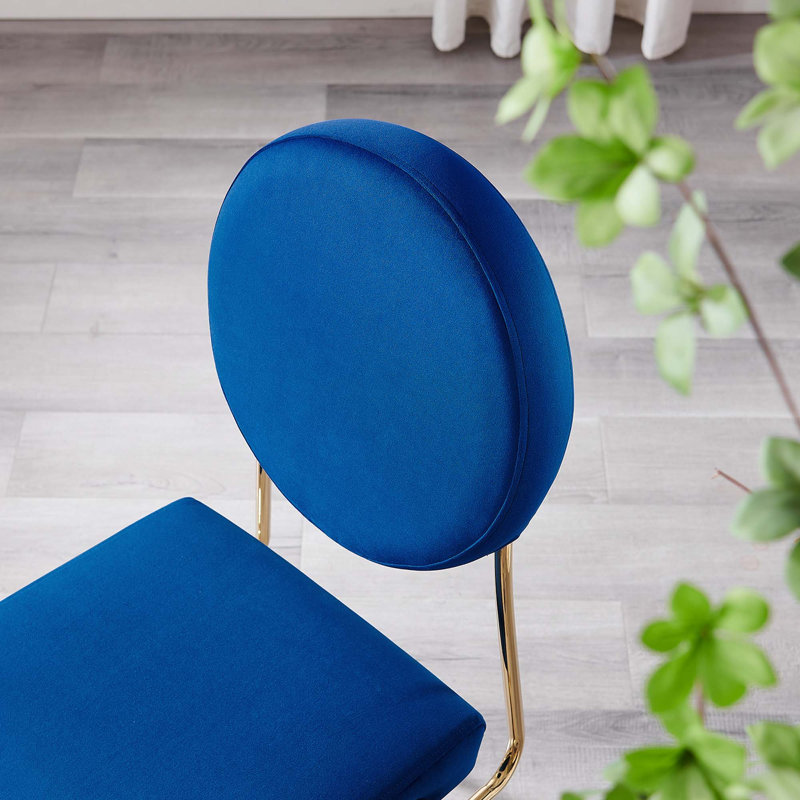 Chaises d'appoint Craft Performance de Modway, Or, Velours bleu marine, 1
