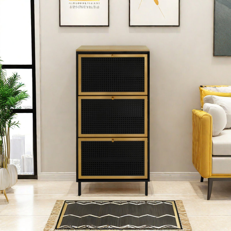 Armoire de rangement pour chaussures autoportante avec 3 tiroirs rabattables pour le couloir, l'entrée et l'entrée