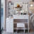 40.2" Makeup Vanity Table with Cushioned Stool, Touch-Control LED Mirror (3-Color & Brightness Adjustable), Drawers, and Multi-Layer Storage-934255642