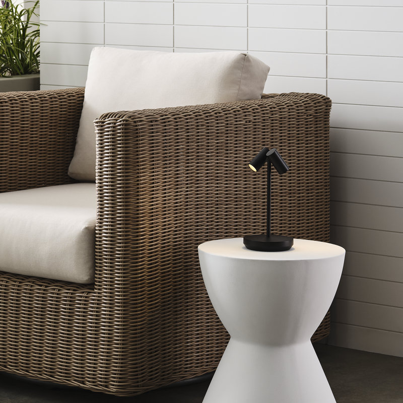 Doppia Short Accent Rechargeable Table Lamp, Black