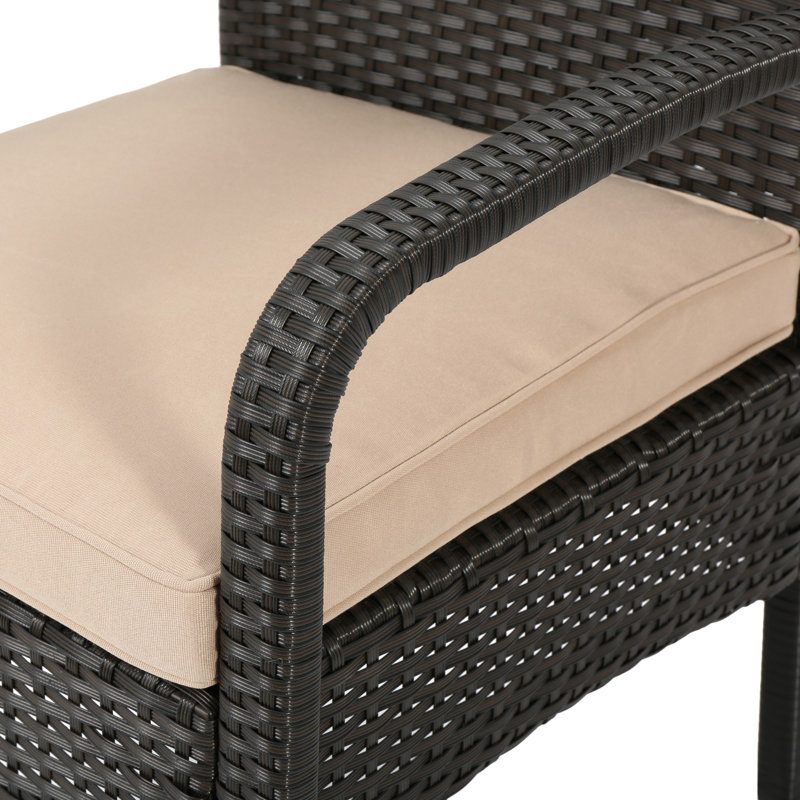 Berthony 4 - Person Patio Conversation Set with Cushions, Tan/Brown